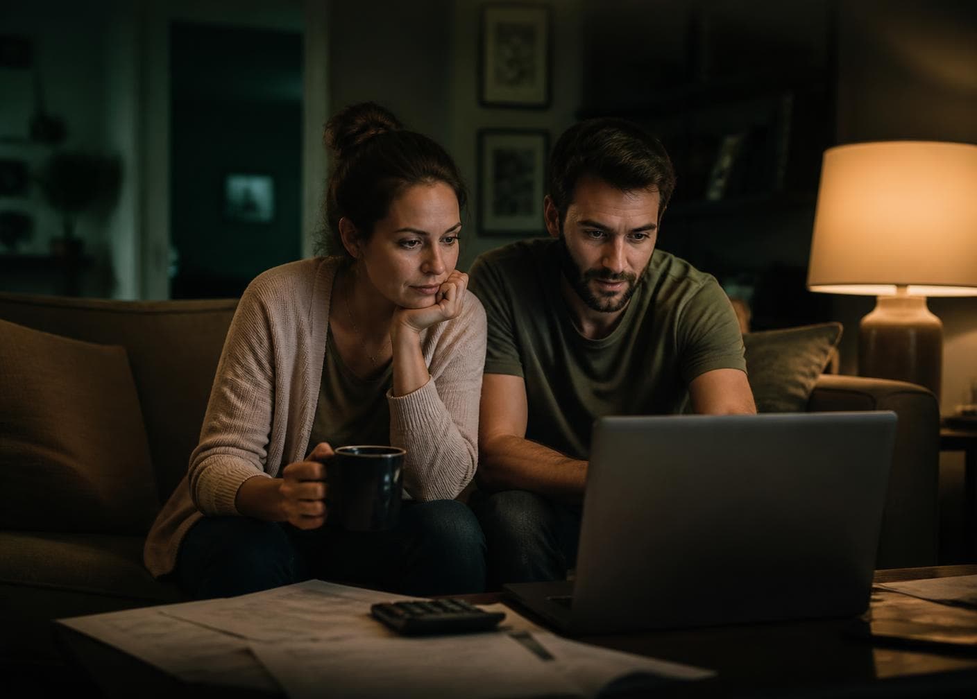 Pessoas analisando a própria situação financeira em um contexto cotidiano